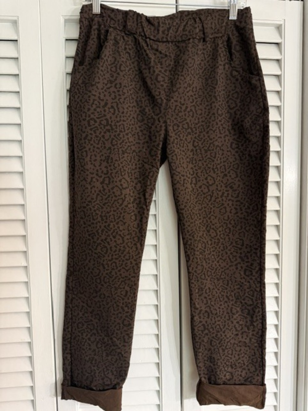 L560 E | Loowie Animal Print Stretch Pants | Brown | One Size S-L